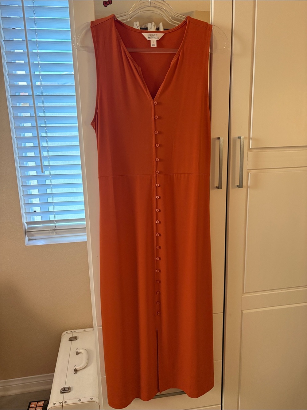 Market & Spruce Sleeveless Button-Front Maxi Dress — Rust
